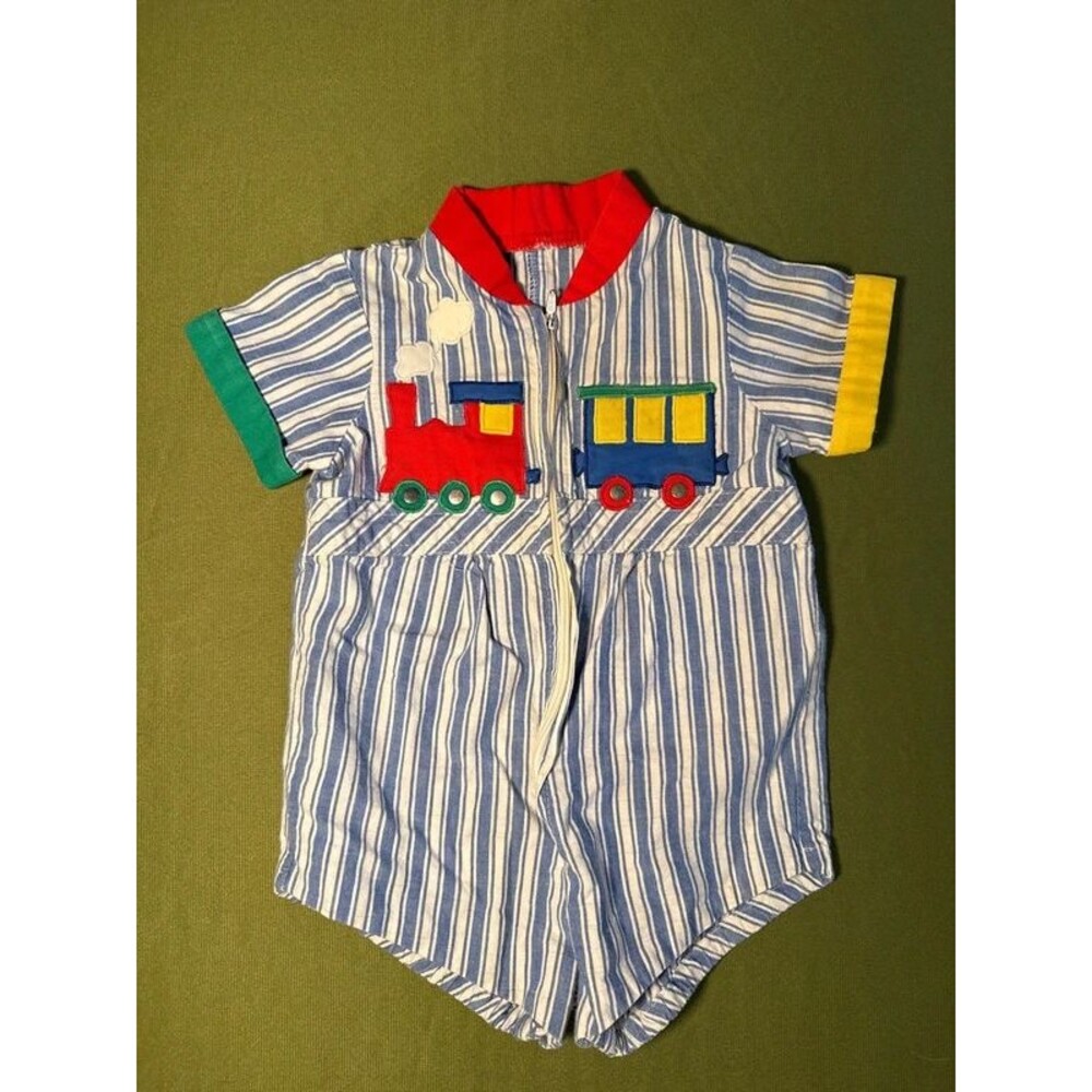 Vintage baby train outfit